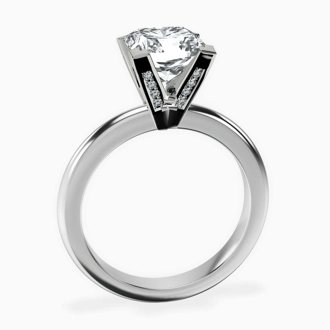 10kt White Gold Cordelia Knife Edge Solitaire Lab Diamond Ring side right image one