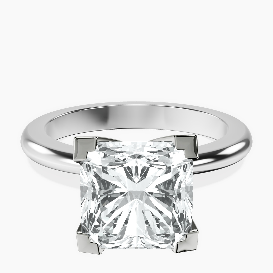 10kt White Gold Cordelia Knife Edge Solitaire Lab Diamond Ring front image