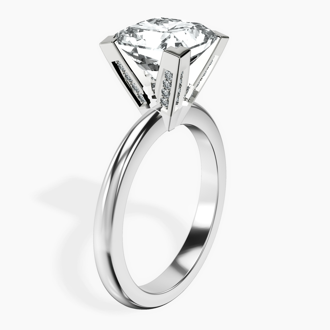 10kt White Gold Cordelia Knife Edge Solitaire Lab Diamond Ring standing product image one