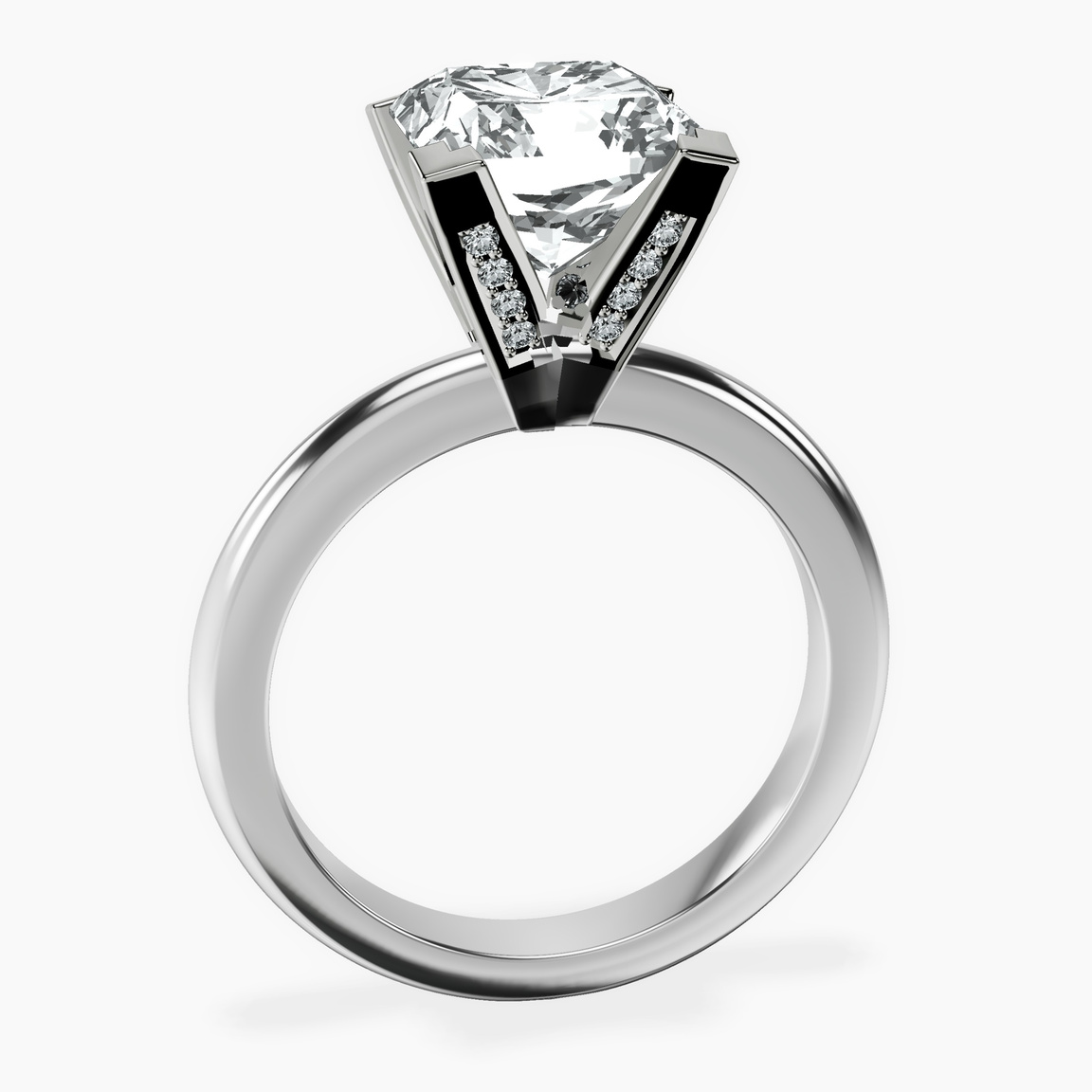 10kt White Gold Cordelia Knife Edge Solitaire Lab Diamond Ring side right image one