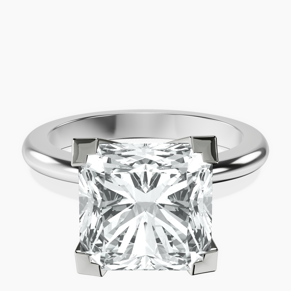 10kt White Gold Cordelia Knife Edge Solitaire Lab Diamond Ring front image