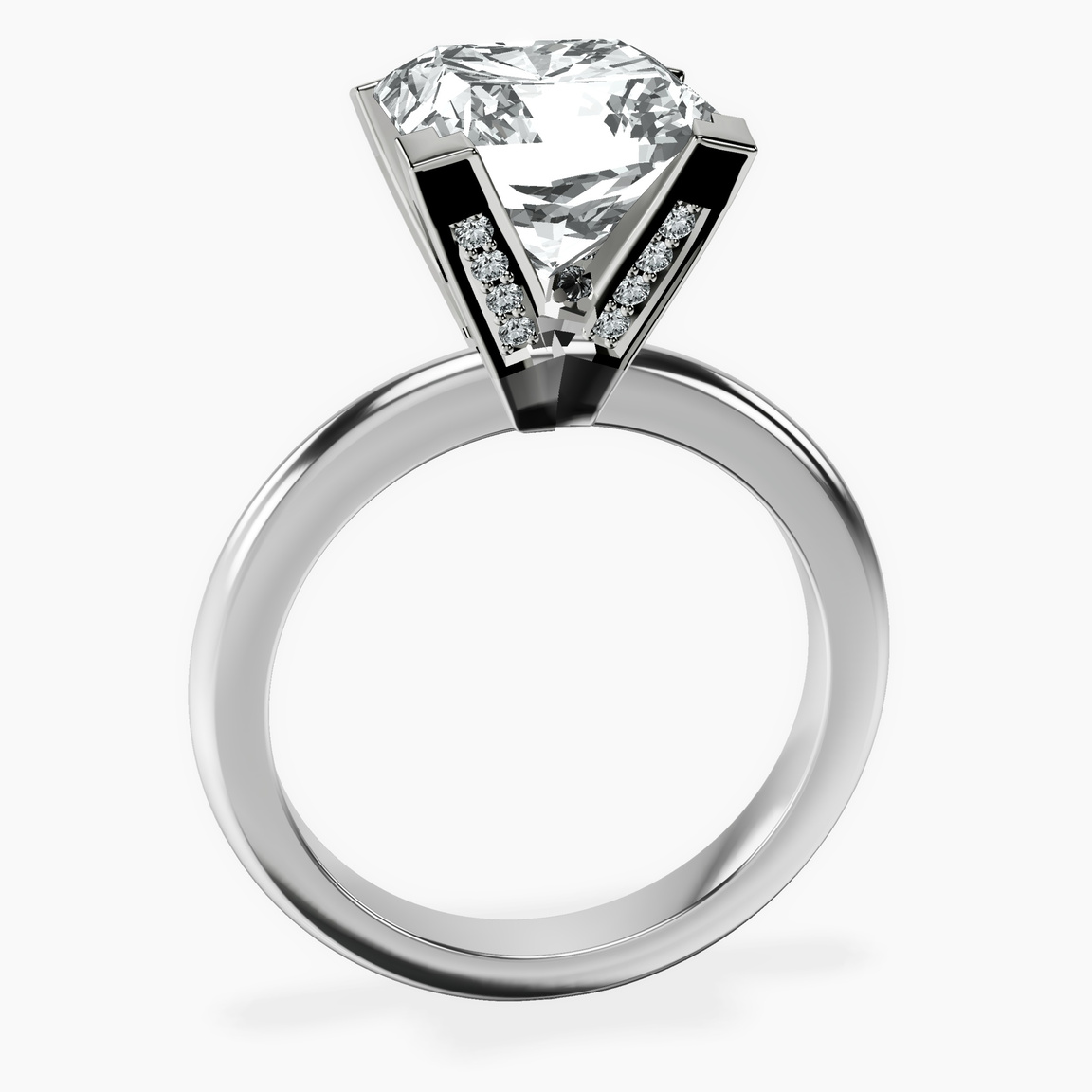 10kt White Gold Cordelia Knife Edge Solitaire Lab Diamond Ring side right image one