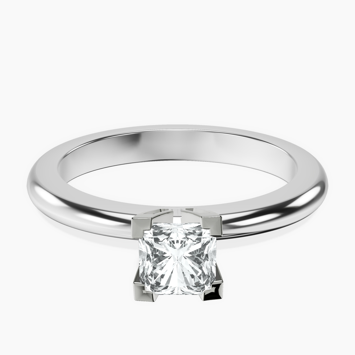 10kt White Gold Cordelia Knife Edge Solitaire Lab Diamond Ring front image