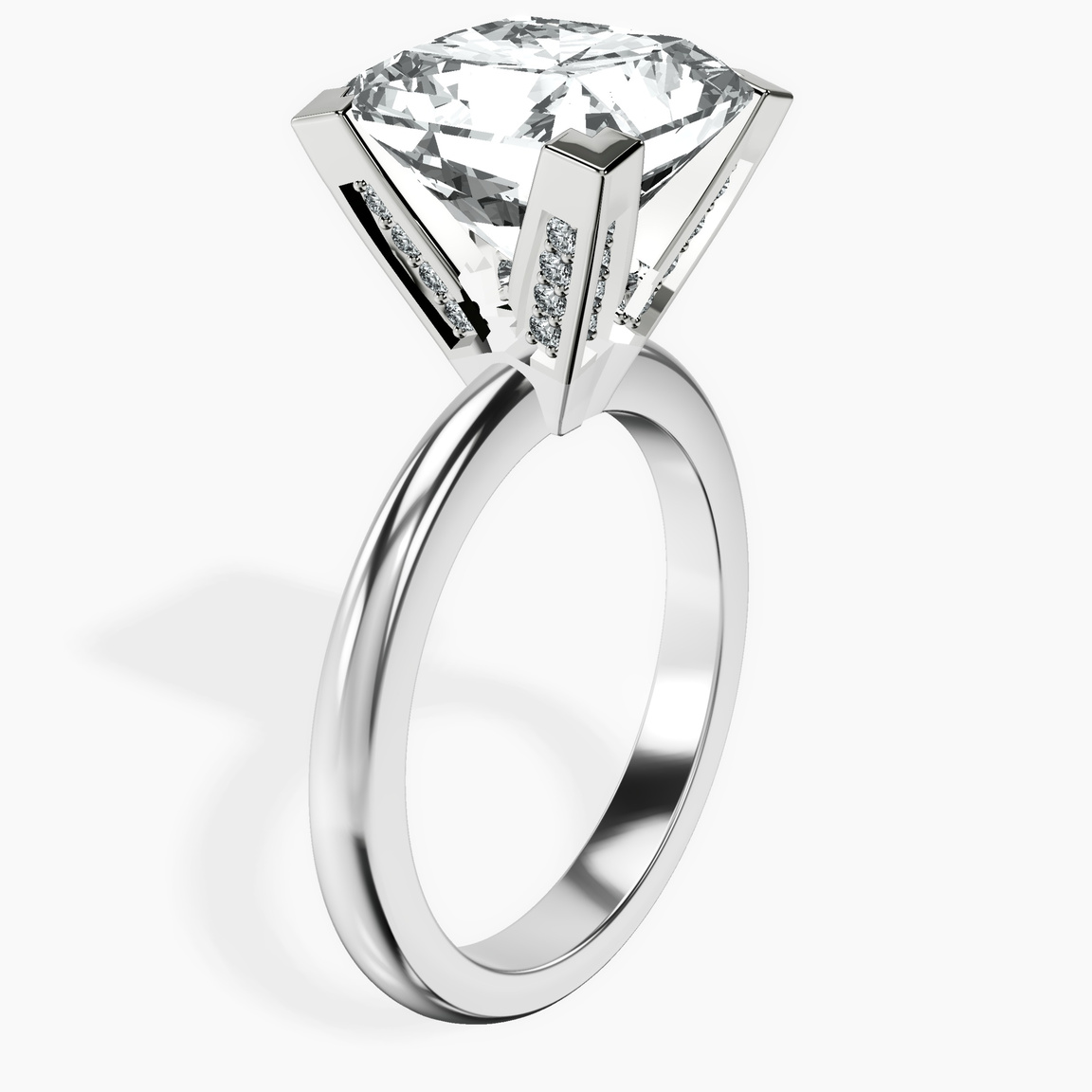 10kt White Gold Cordelia Knife Edge Solitaire Lab Diamond Ring standing product image one