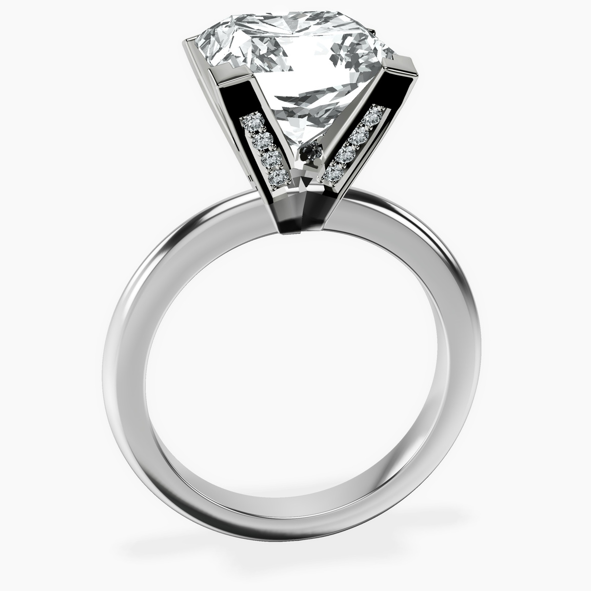 10kt White Gold Cordelia Knife Edge Solitaire Lab Diamond Ring side right image one