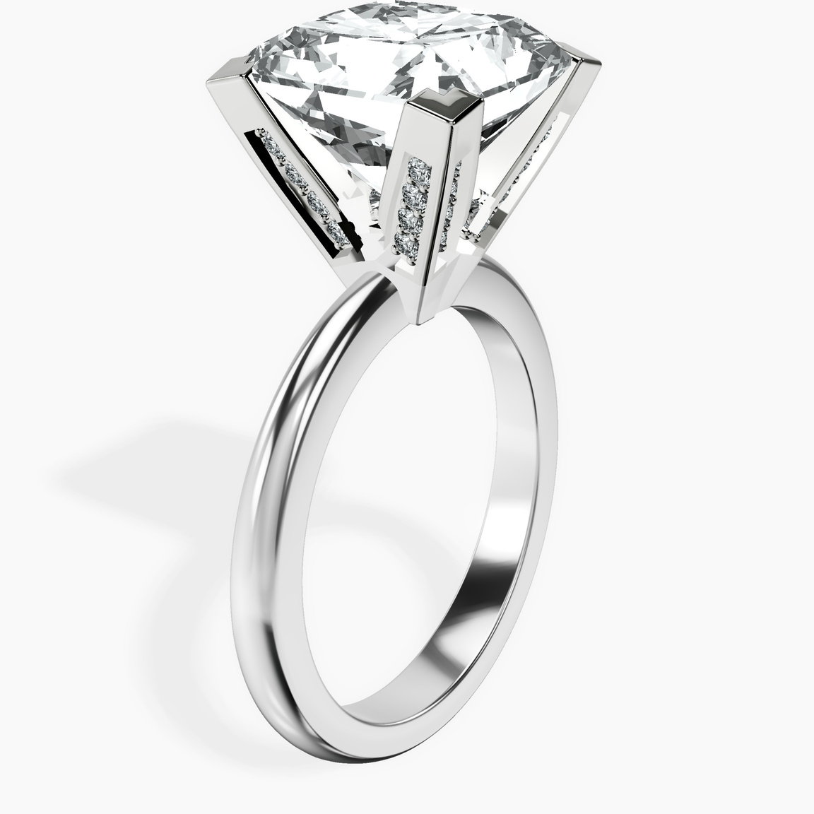 10kt White Gold Cordelia Knife Edge Solitaire Lab Diamond Ring standing product image one