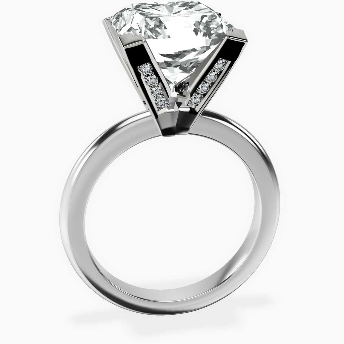 10kt White Gold Cordelia Knife Edge Solitaire Lab Diamond Ring side right image one