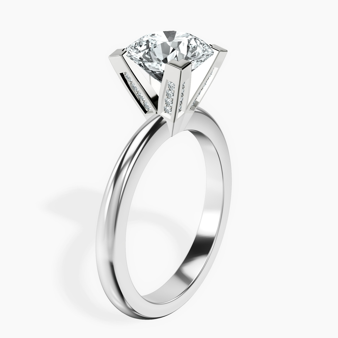 10kt White Gold Cordelia Knife Edge Solitaire Lab Diamond Ring standing product image one