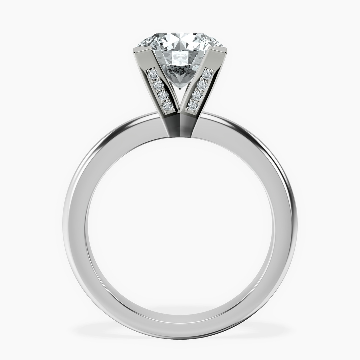 10kt White Gold Cordelia Knife Edge Solitaire Lab Diamond Ring side right image one
