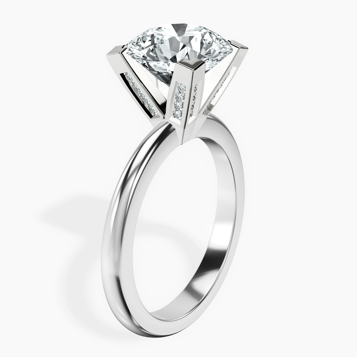 10kt White Gold Cordelia Knife Edge Solitaire Lab Diamond Ring standing product image one