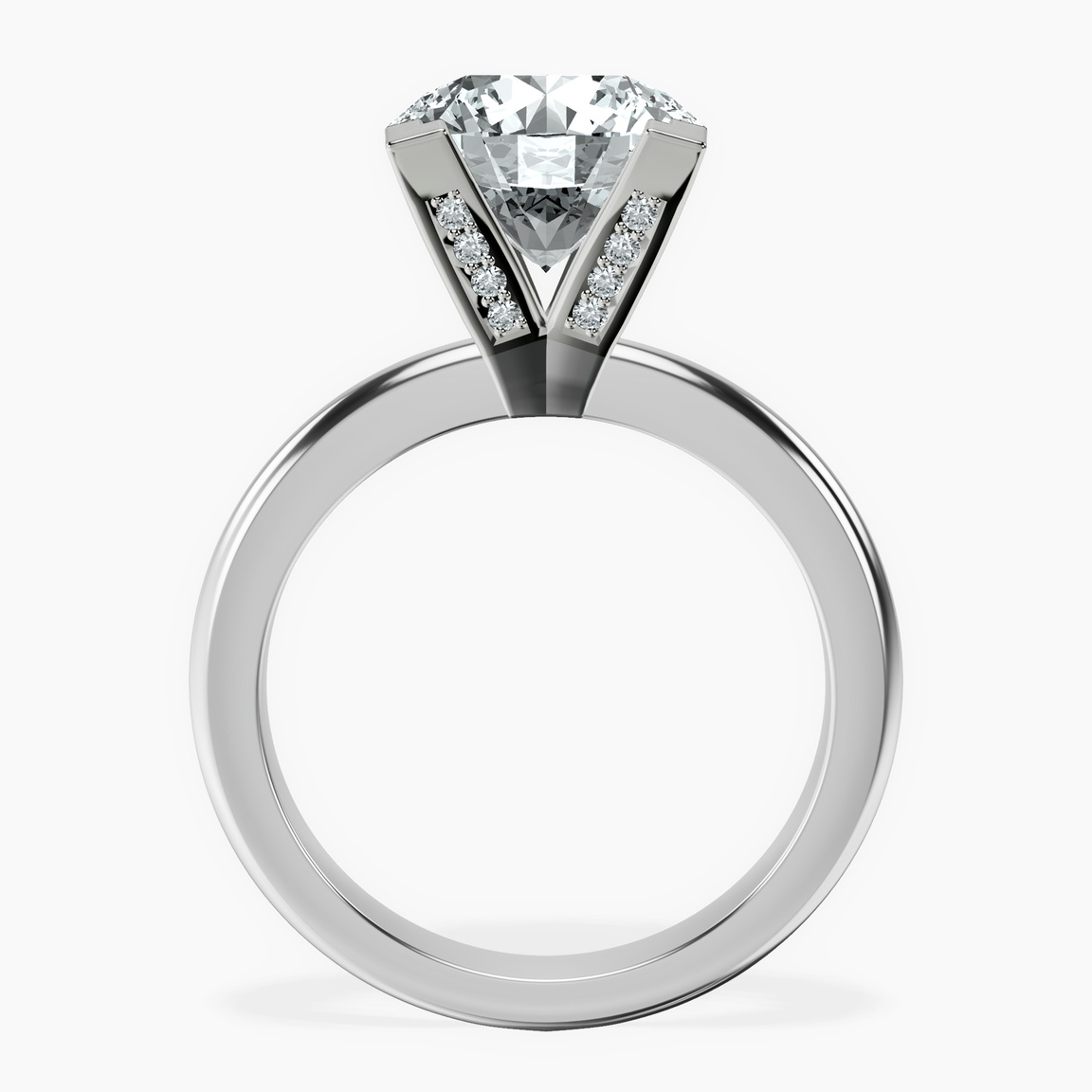 10kt White Gold Cordelia Knife Edge Solitaire Lab Diamond Ring side right image one