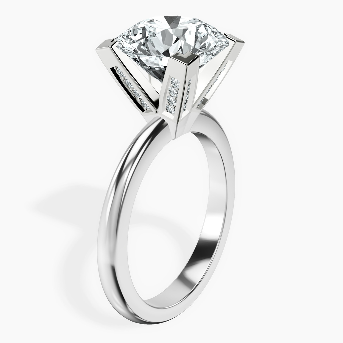 10kt White Gold Cordelia Knife Edge Solitaire Lab Diamond Ring standing product image one