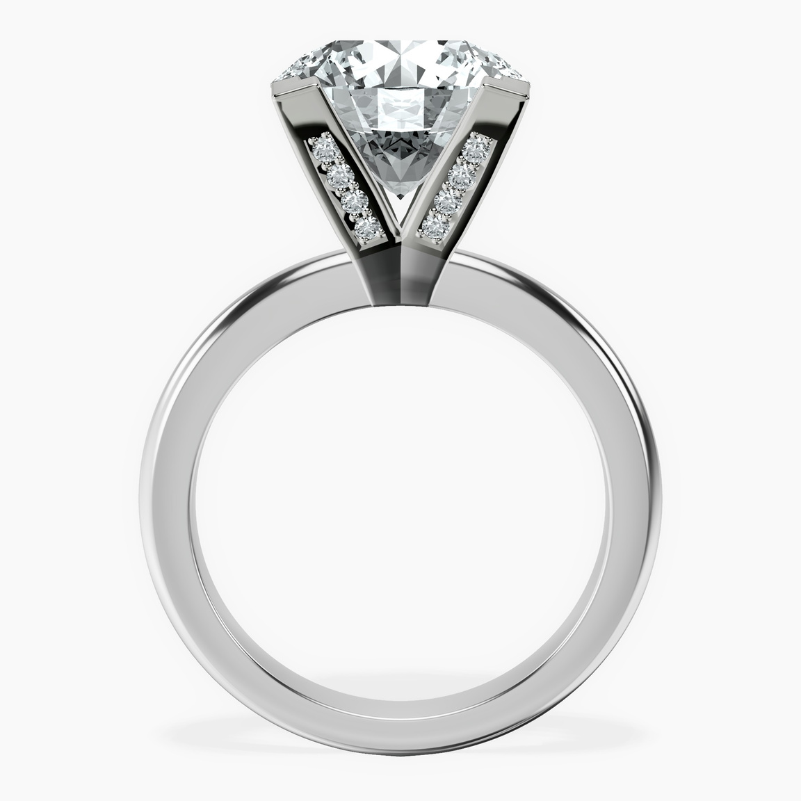 10kt White Gold Cordelia Knife Edge Solitaire Lab Diamond Ring side right image one