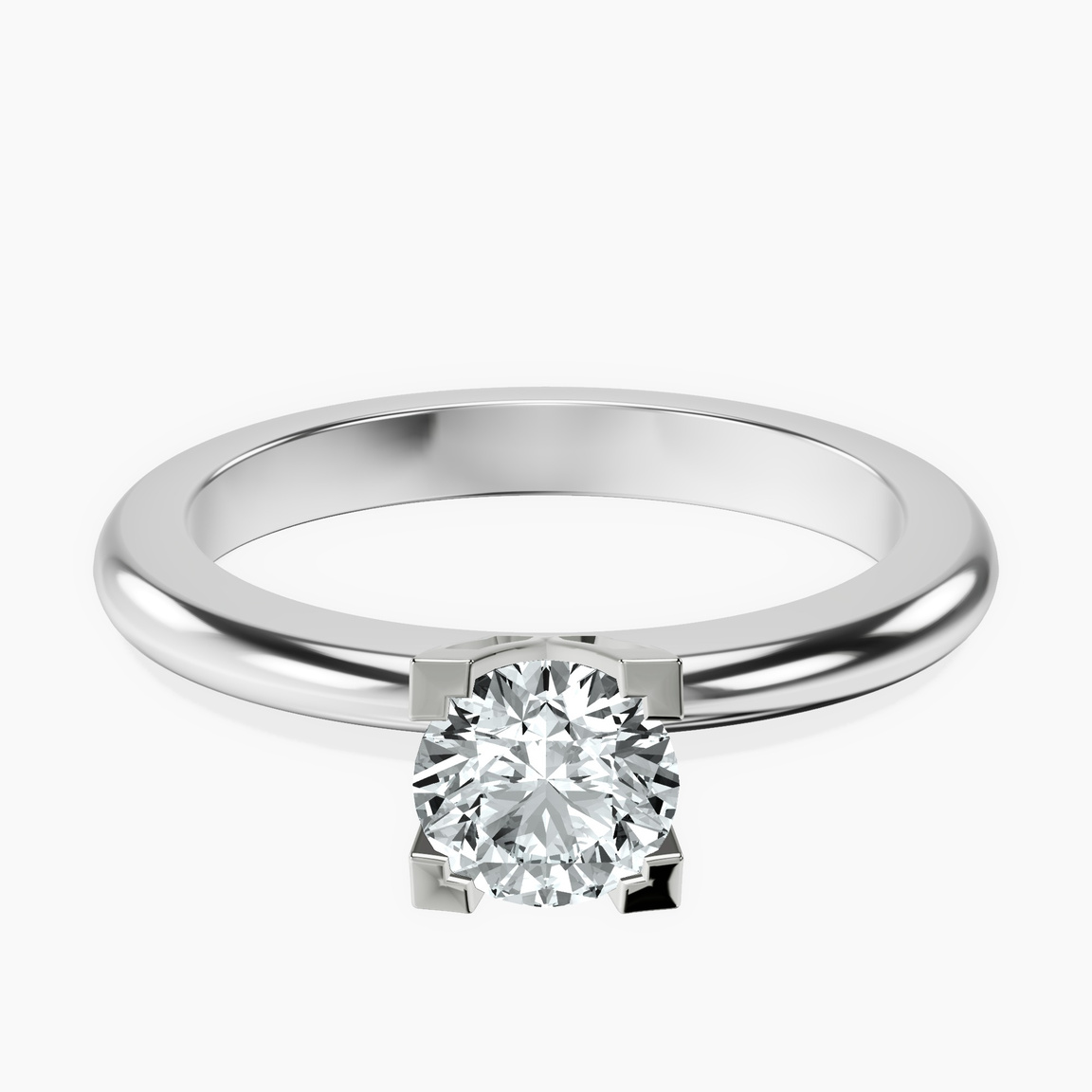 10kt White Gold Cordelia Knife Edge Solitaire Lab Diamond Ring front image