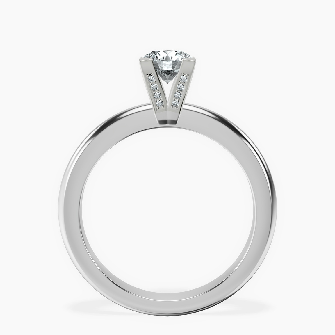 10kt White Gold Cordelia Knife Edge Solitaire Lab Diamond Ring side right image one