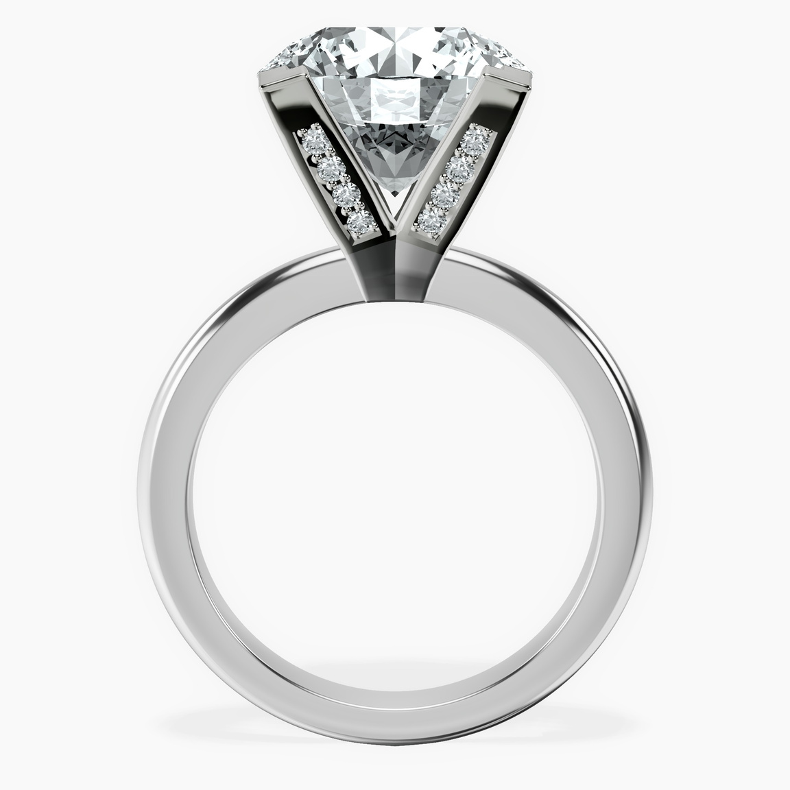 10kt White Gold Cordelia Knife Edge Solitaire Lab Diamond Ring side right image one
