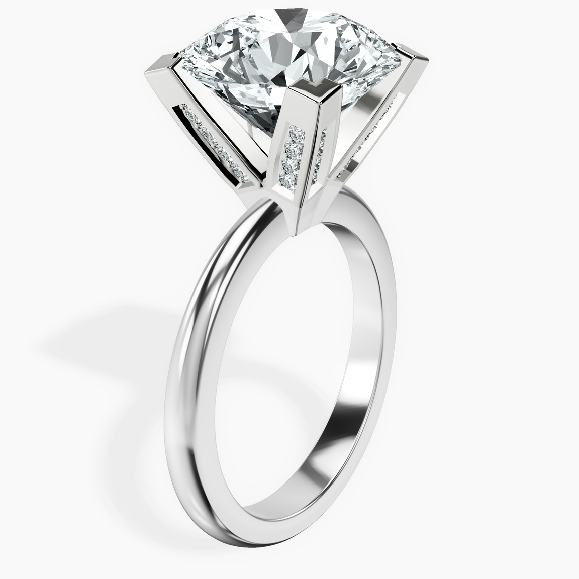 10kt White Gold Cordelia Knife Edge Solitaire Lab Diamond Ring standing product image one