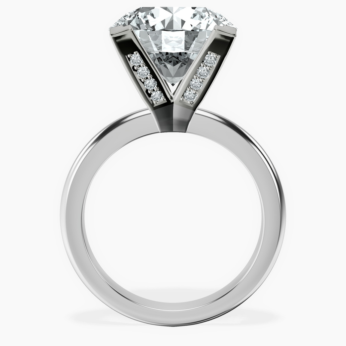 10kt White Gold Cordelia Knife Edge Solitaire Lab Diamond Ring side right image one