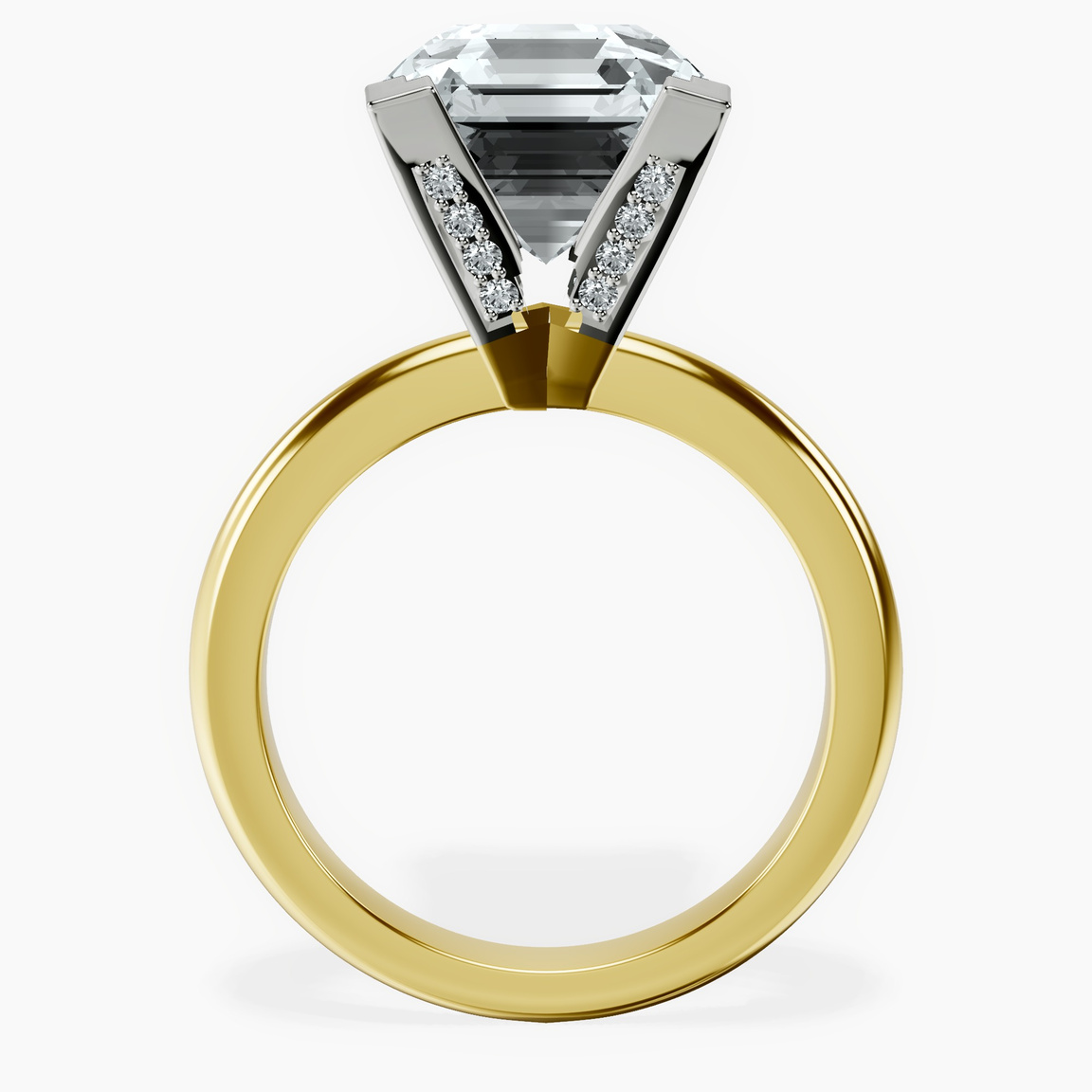 14kt Yellow Gold Cordelia Knife Edge Solitaire Lab Diamond Ring side right image one