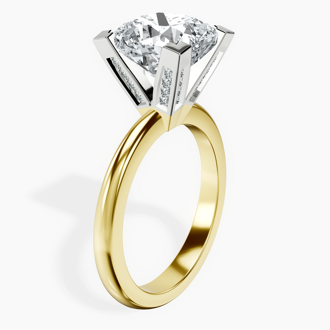 14kt Yellow Gold Cordelia Knife Edge Solitaire Lab Diamond Ring standing product image one