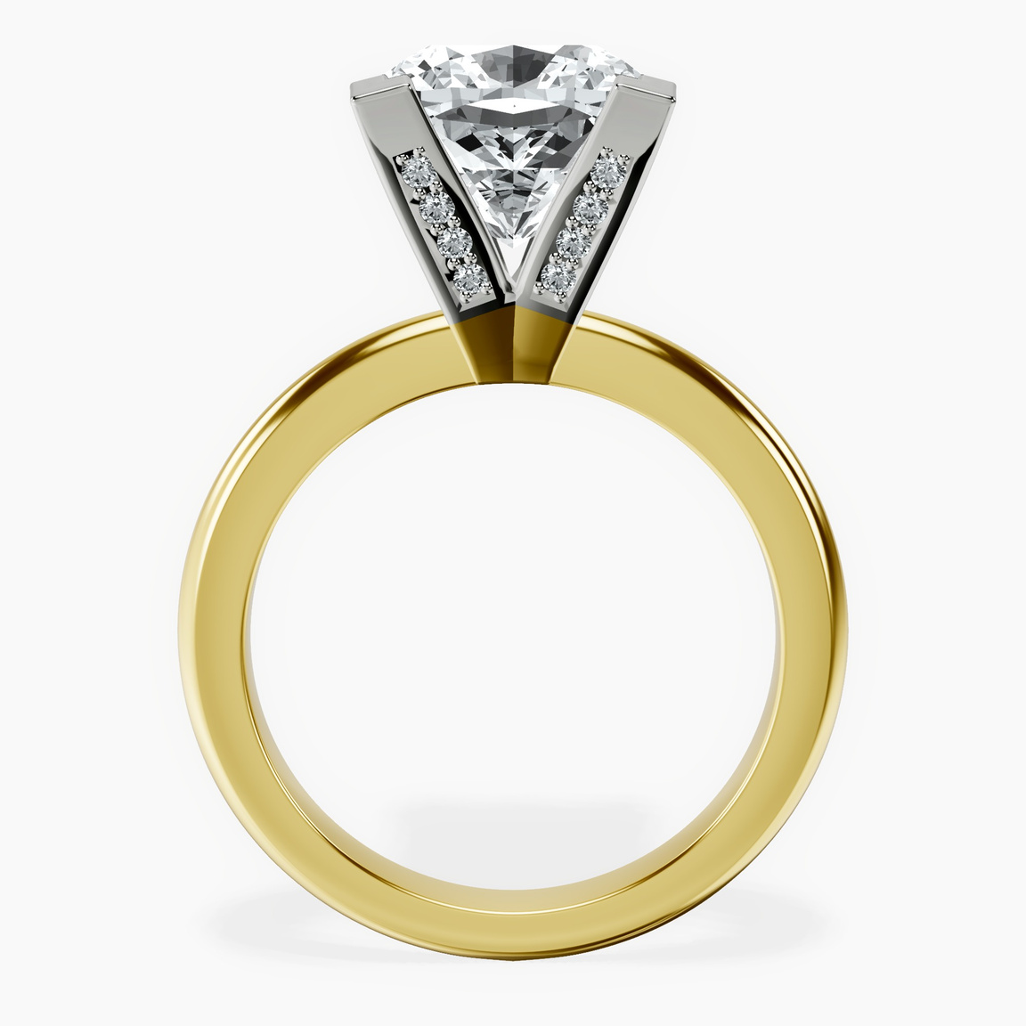 14kt Yellow Gold Cordelia Knife Edge Solitaire Lab Diamond Ring side right image one