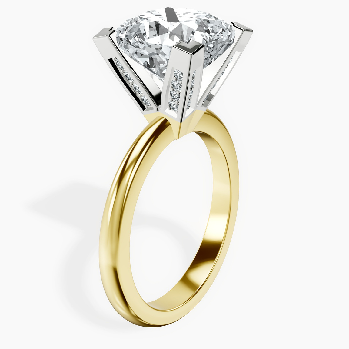 10kt Yellow Gold Cordelia Knife Edge Solitaire Lab Diamond Ring standing product image one