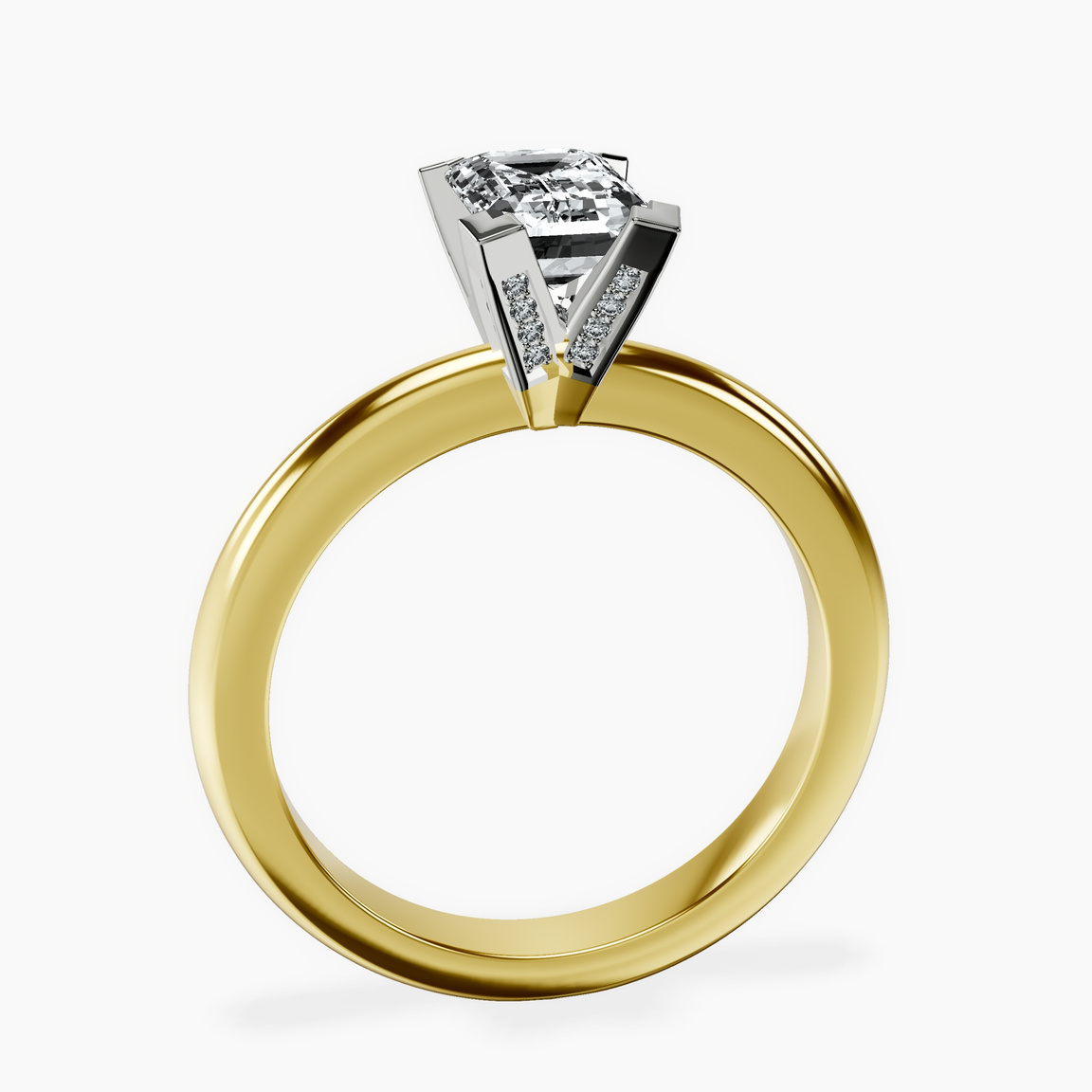 10kt Yellow Gold Cordelia Knife Edge Solitaire Lab Diamond Ring side right image one