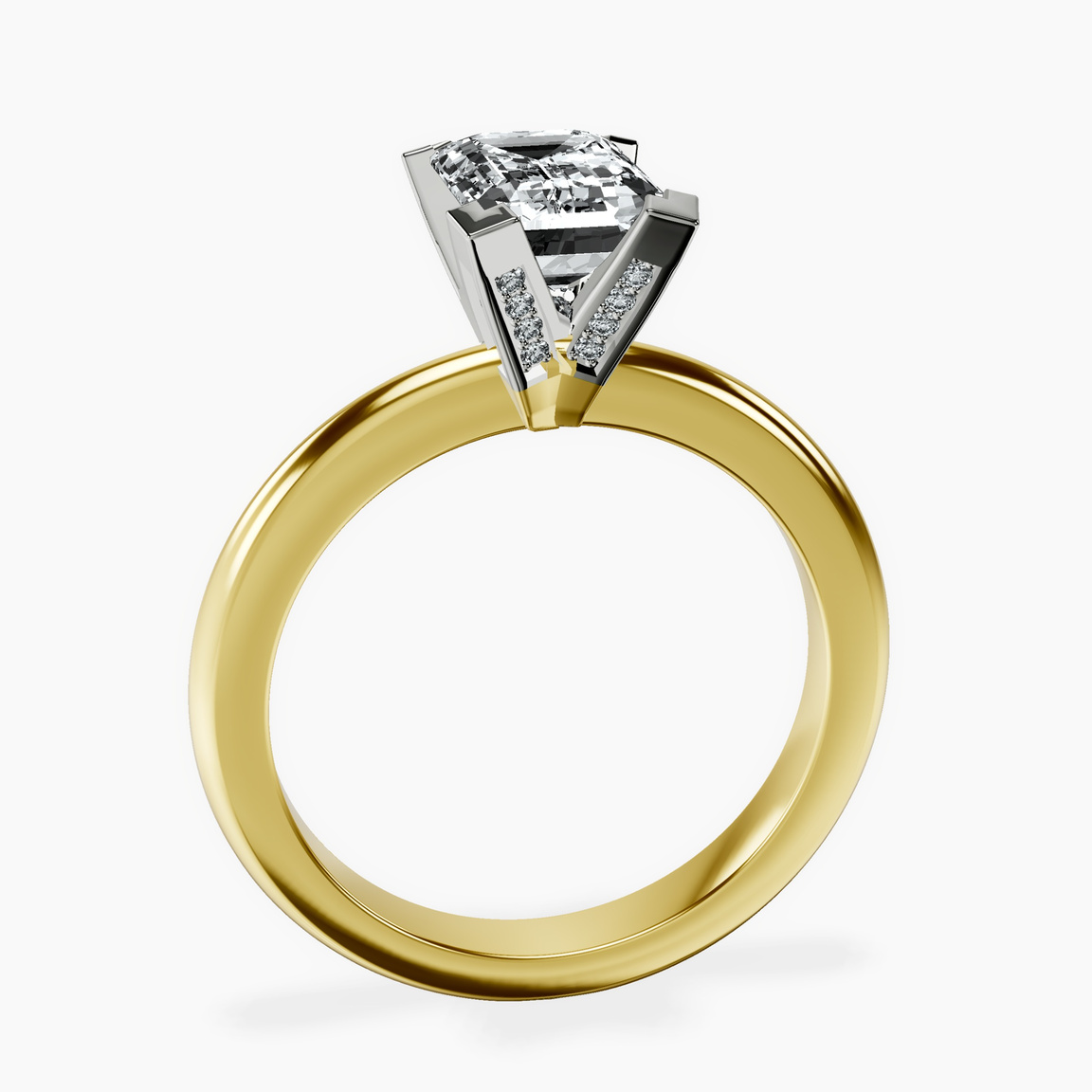 18ct Yellow Gold Cordelia Knife Edge Solitaire Lab Diamond Ring side right image one