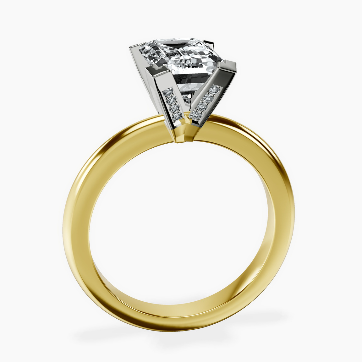 10kt Yellow Gold Cordelia Knife Edge Solitaire Lab Diamond Ring side right image one
