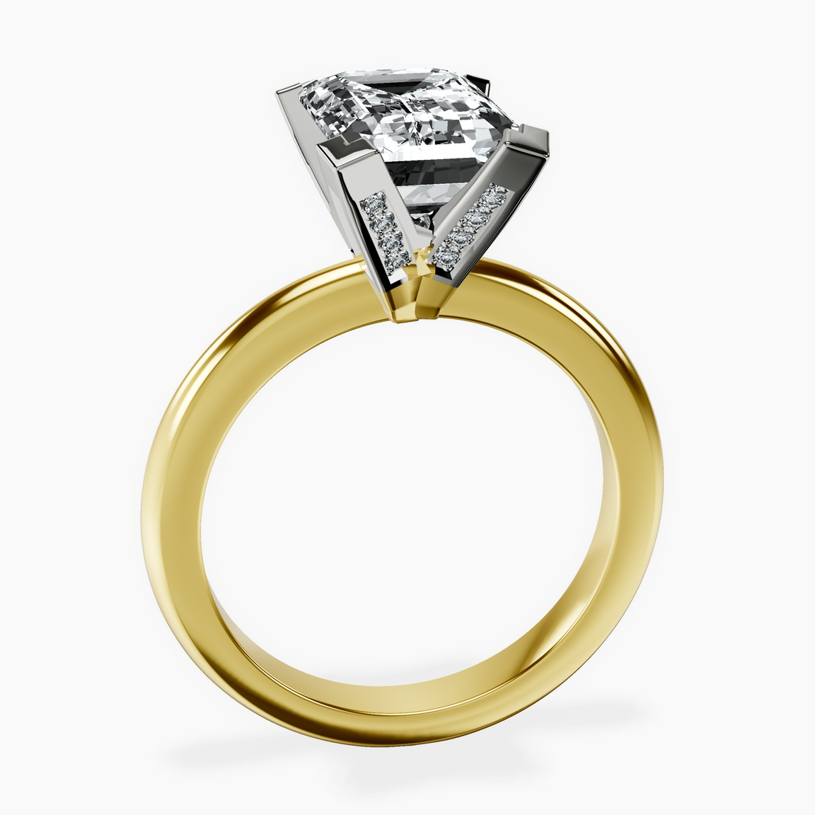 10kt Yellow Gold Cordelia Knife Edge Solitaire Lab Diamond Ring side right image one