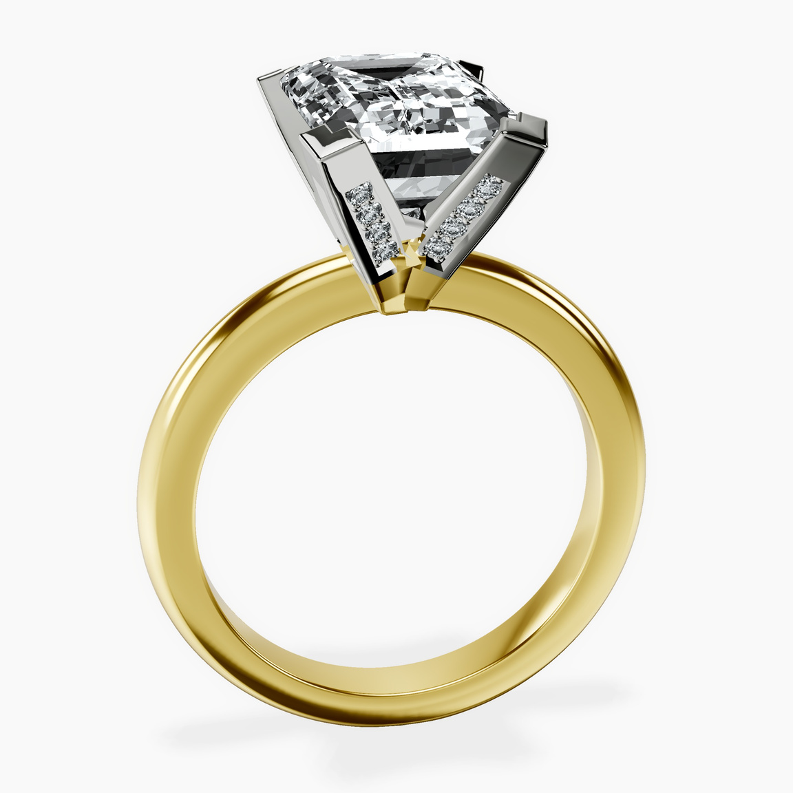 10kt Yellow Gold Cordelia Knife Edge Solitaire Lab Diamond Ring side right image one