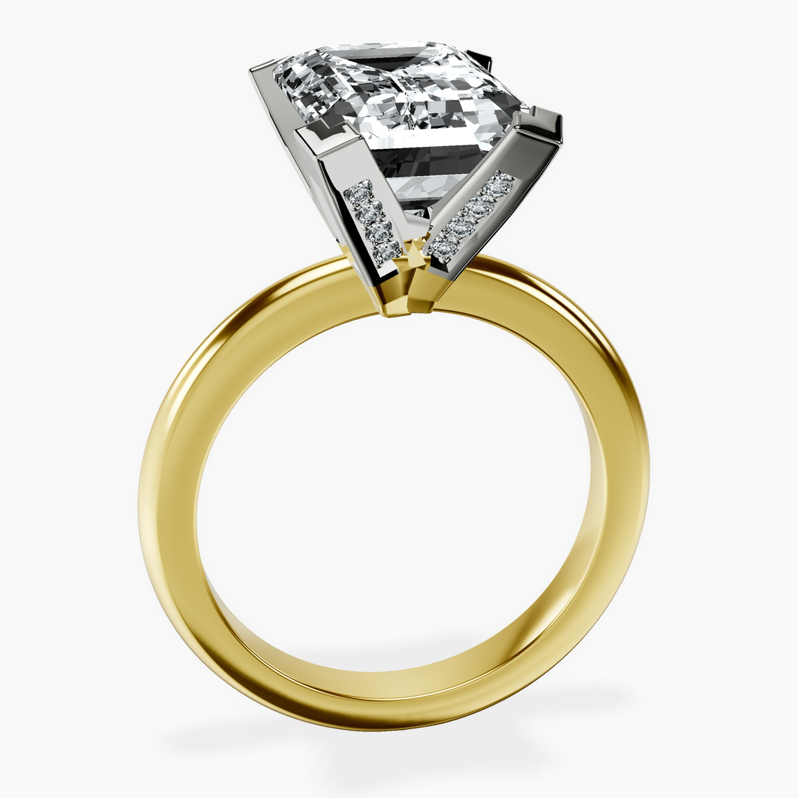 14kt Yellow Gold Cordelia Knife Edge Solitaire Lab Diamond Ring side right image one