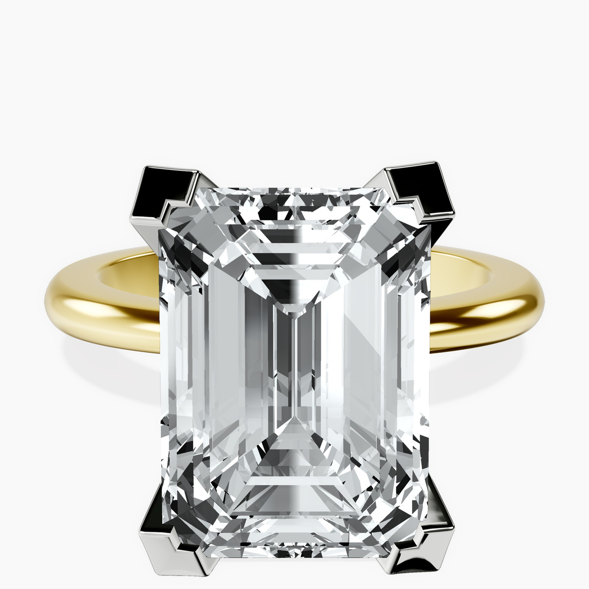14kt Yellow Gold Cordelia Knife Edge Solitaire Lab Diamond Ring front image