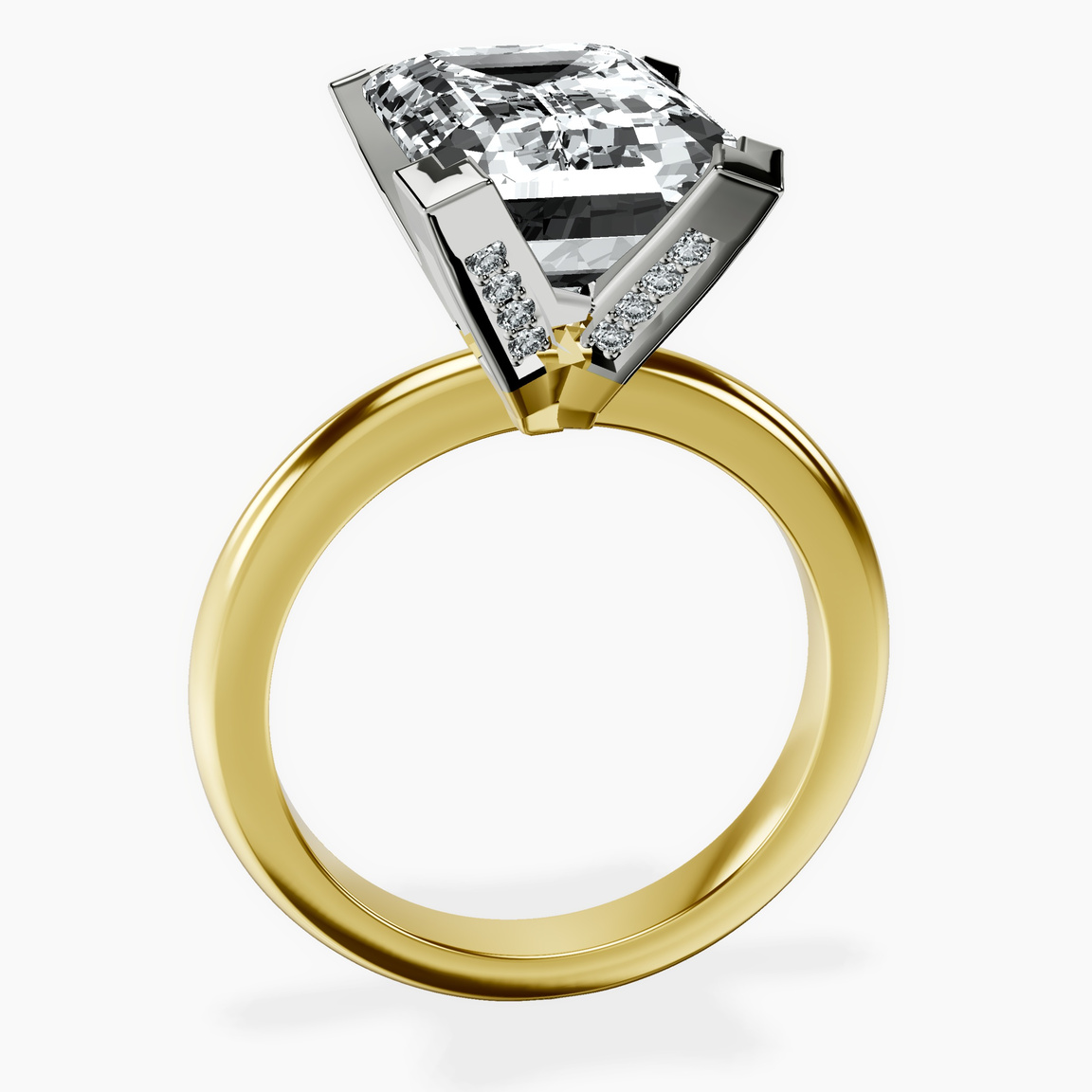 10kt Yellow Gold Cordelia Knife Edge Solitaire Lab Diamond Ring side right image one