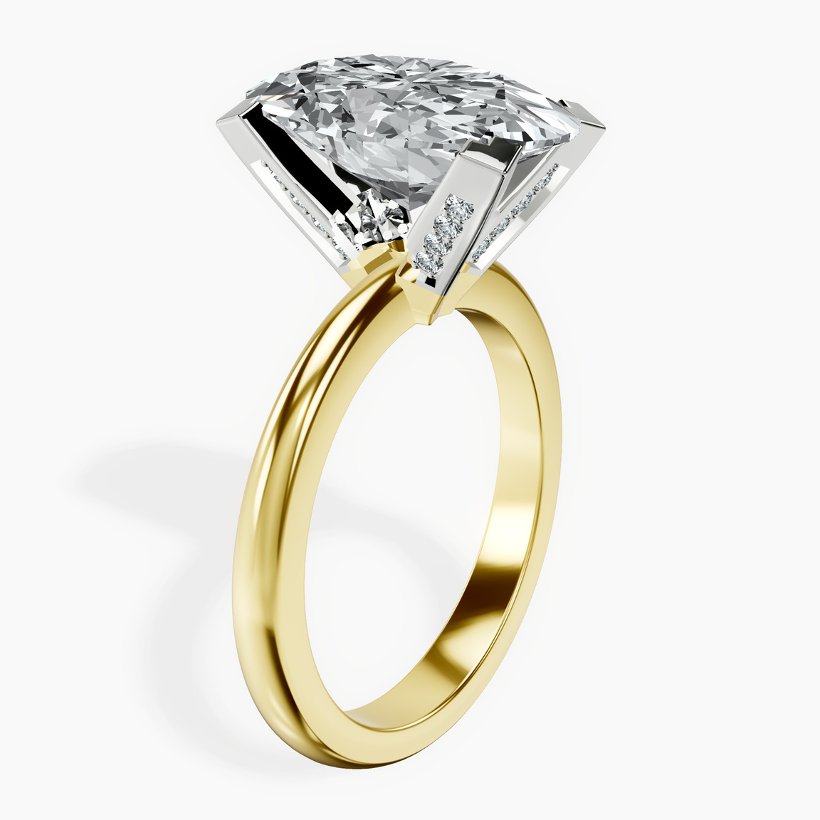 10kt Yellow Gold Cordelia Knife Edge Solitaire Lab Diamond Ring standing product image one