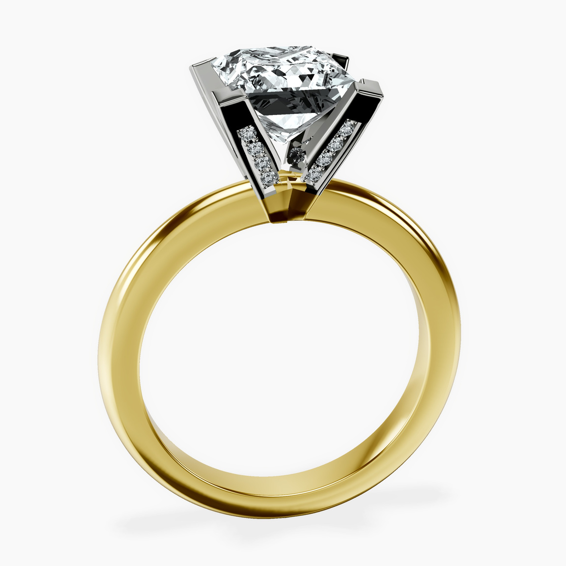 10kt Yellow Gold Cordelia Knife Edge Solitaire Lab Diamond Ring side right image one