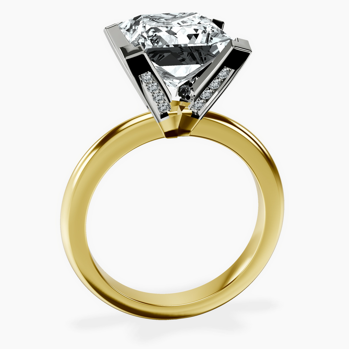14kt Yellow Gold Cordelia Knife Edge Solitaire Lab Diamond Ring side right image one
