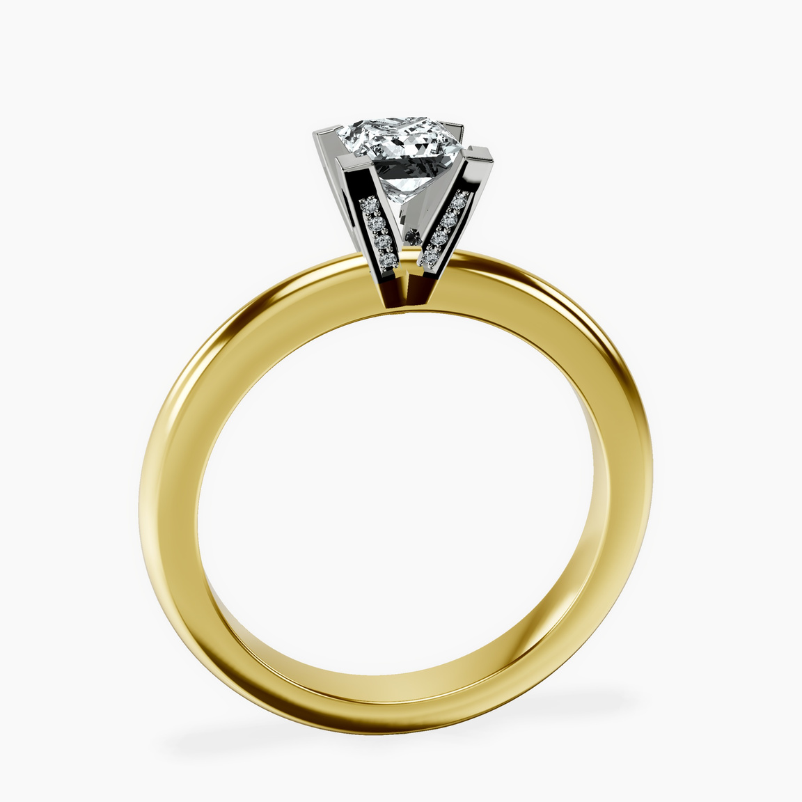14kt Yellow Gold Cordelia Knife Edge Solitaire Lab Diamond Ring side right image one