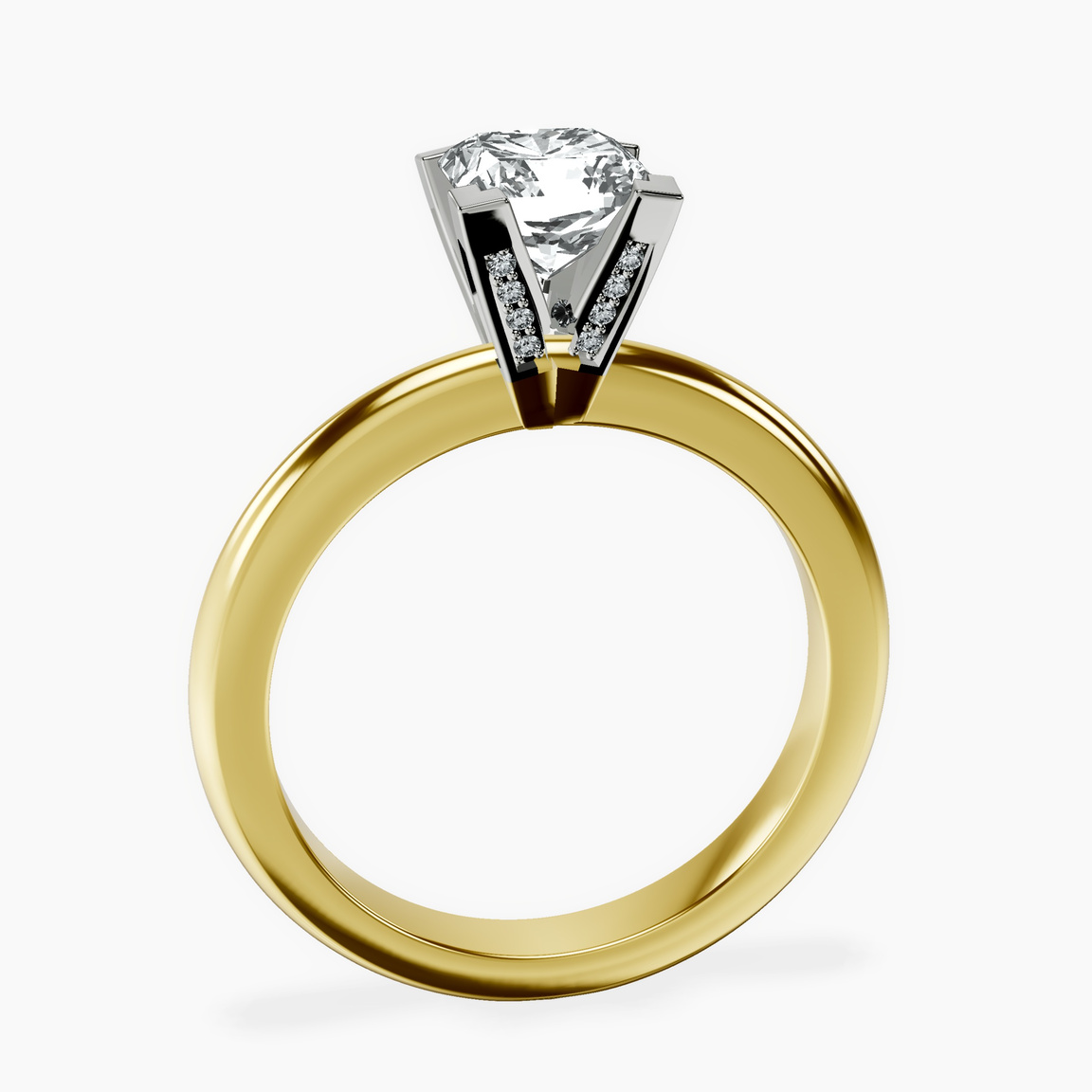 14kt Yellow Gold Cordelia Knife Edge Solitaire Lab Diamond Ring side right image one