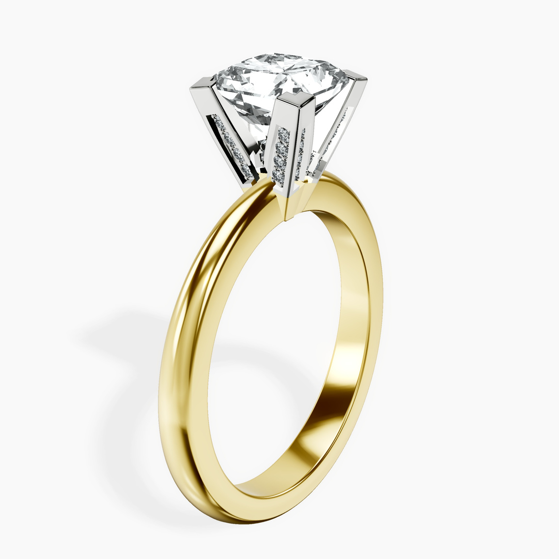 9ct Yellow Gold Cordelia Knife Edge Solitaire Lab Diamond Ring standing product image one