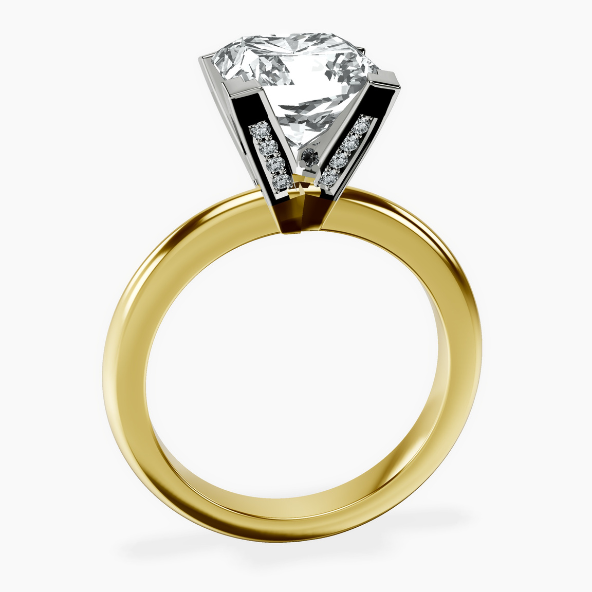 10kt Yellow Gold Cordelia Knife Edge Solitaire Lab Diamond Ring side right image one