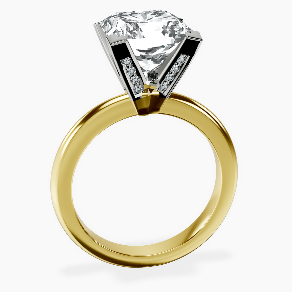 10kt Yellow Gold Cordelia Knife Edge Solitaire Lab Diamond Ring side right image one