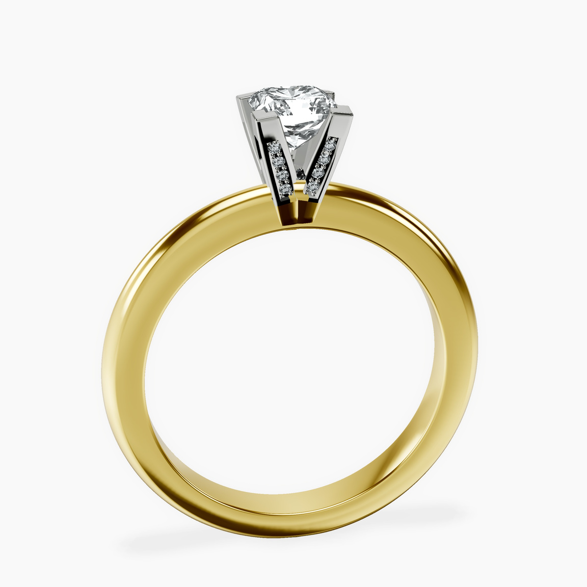 10kt Yellow Gold Cordelia Knife Edge Solitaire Lab Diamond Ring side right image one