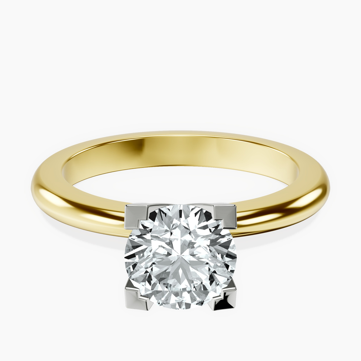 10kt Yellow Gold Cordelia Knife Edge Solitaire Lab Diamond Ring front image