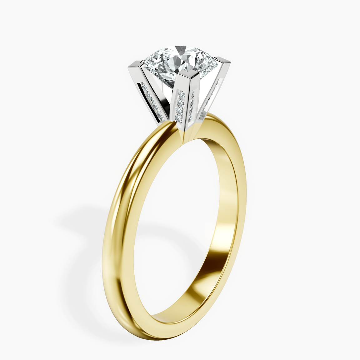 10kt Yellow Gold Cordelia Knife Edge Solitaire Lab Diamond Ring standing product image one