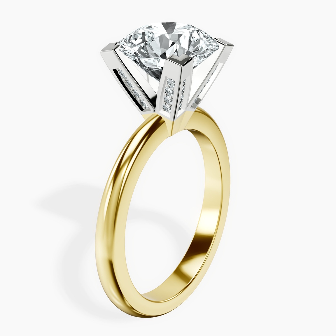 10kt Yellow Gold Cordelia Knife Edge Solitaire Lab Diamond Ring standing product image one