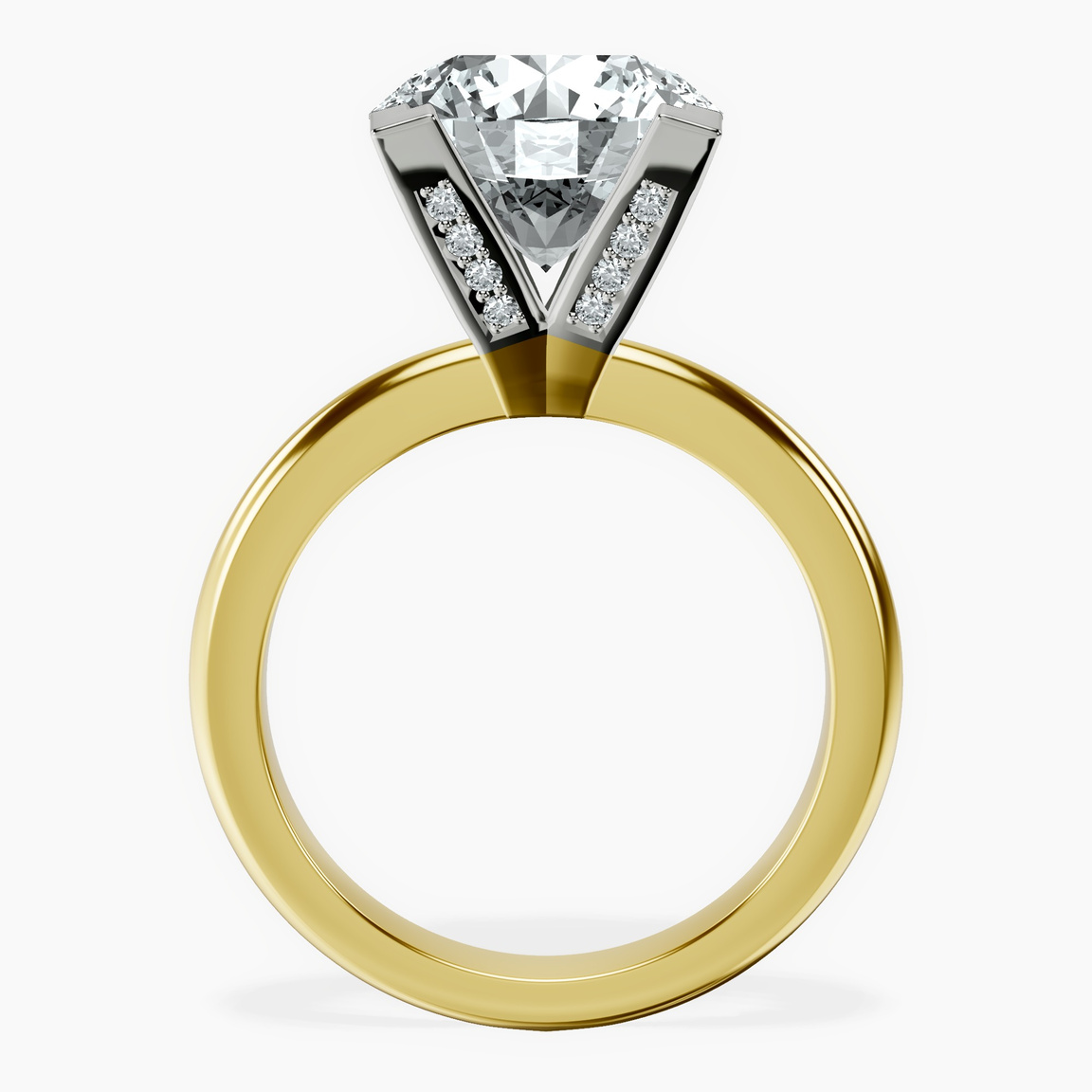 10kt Yellow Gold Cordelia Knife Edge Solitaire Lab Diamond Ring side right image one