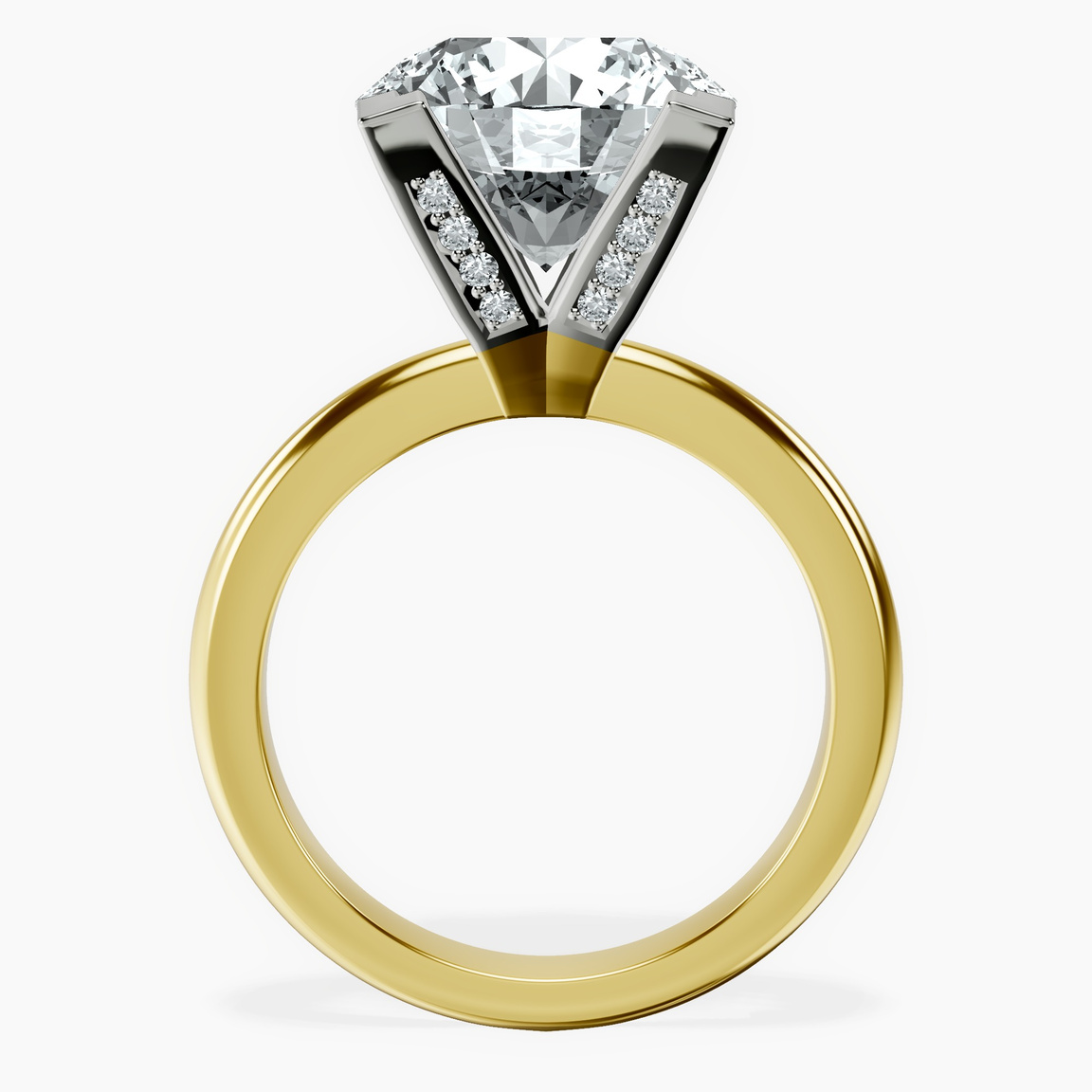 10kt Yellow Gold Cordelia Knife Edge Solitaire Lab Diamond Ring side right image one
