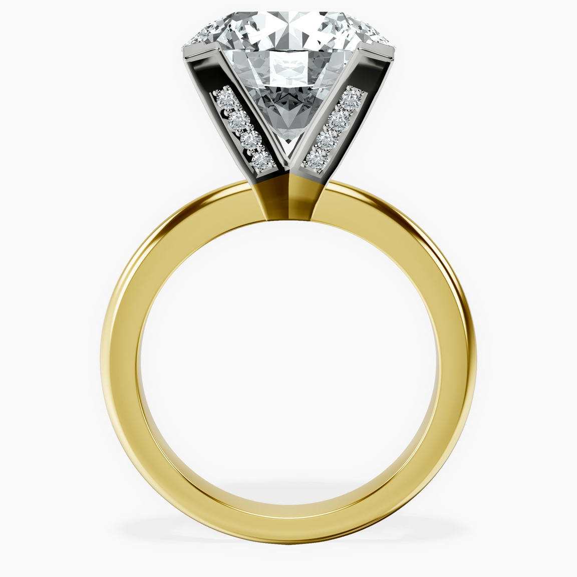 10kt Yellow Gold Cordelia Knife Edge Solitaire Lab Diamond Ring side right image one