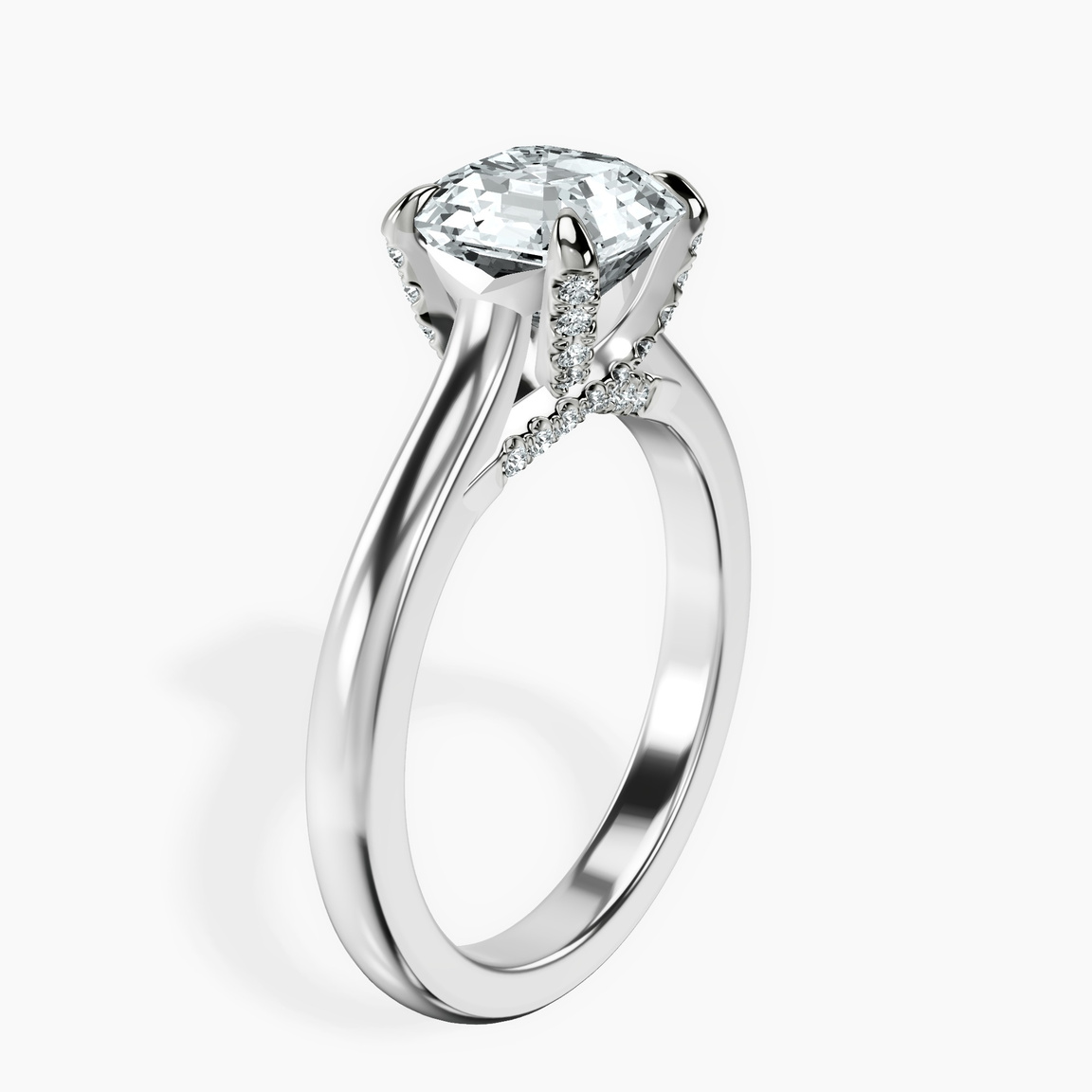 10kt White Gold Agnes Criss cross Prong Solitaire 2mm Lab Diamond Ring standing product image one